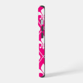 Roos Fleur de Lis met monogram iPhone 15 Hoesje (Linkerkant)