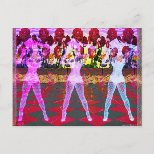Roos Floor Dancers Briefkaart (Voorkant)