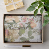 Roos Flora Bird Nest Pink French Script Decoupage Tissuepapier (Geschenk)