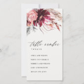 Roos Flora Pampas Grass Seating Chart Table Number Bedankkaart (Voorkant)