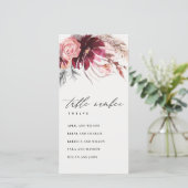 Roos Flora Pampas Grass Seating Chart Table Number Bedankkaart (Staand voorkant)