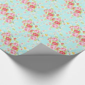 roos floraalshabby bruiloft verpakkingspapier cadeaupapier (Hoek)