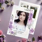 Roos Floral 4 Foto Collage Gold Lijst Afstuderen Aankondiging