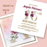 Roos Floral A 16th Birthday Party Kaart<br><div class="desc">Organiseer de perfecte 16e verjaardag met dit elegante roos floral monogram A model aan de achterkant voor verjaardagsnamen,  te beginnen met de letter A. Elegant floral numerals,  worden gebruikt in de uitnodiging om het feestelijke tijdperk te accentueren.</div>