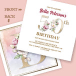 Roos Floral B 50th Birthday Party Kaart<br><div class="desc">Organiseer de perfecte viering van de 50ste verjaardag met dit elegante roos floral monogram B,  dat aan de achterkant staat voor de namen van verjaardagsmeisjes,  te beginnen met de letter B. Elegant floral numerals worden gebruikt in de uitnodiging om de feestelijke leeftijd te accentueren.</div>