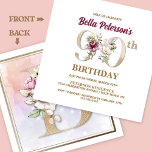 Roos Floral B 90th Birthday Party Kaart<br><div class="desc">Organiseer de perfecte viering op de 90ste verjaardag met dit elegante roos floral monogram B dat aan de achterkant staat voor de namen van verjaardagsmeisjes,  te beginnen met de letter B. Elegant floral numerals worden gebruikt in de uitnodiging om de feestelijke leeftijd te accentueren.</div>