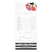 Roos Floral Black & White Stripes - RackCard Flyer Reclamekaart (Achterkant)