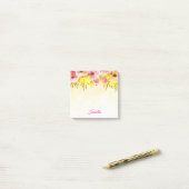 Roos Floral Bloom Lemon Waterverf Post-it® Notes (Op bureau)