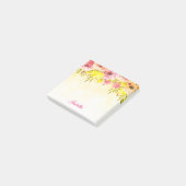 Roos Floral Bloom Lemon Waterverf Post-it® Notes (Schuin)