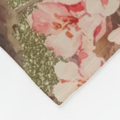 Roos Floral Bloom Raspberry Pink Waterverf Fleece Deken (Hoek)