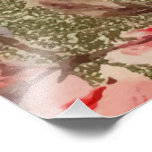 Roos Floral Bloom Raspberry Pink Waterverf Foto Afdruk (Hoek)