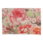 Roos Floral Bloom Raspberry Pink Waterverf Kussensloop (Voorkant)