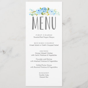 Roos Floral Blue Menu