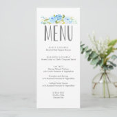Roos Floral Blue Menu (Staand voorkant)