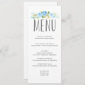 Roos Floral Blue Menu (Voorkant / Achterkant)