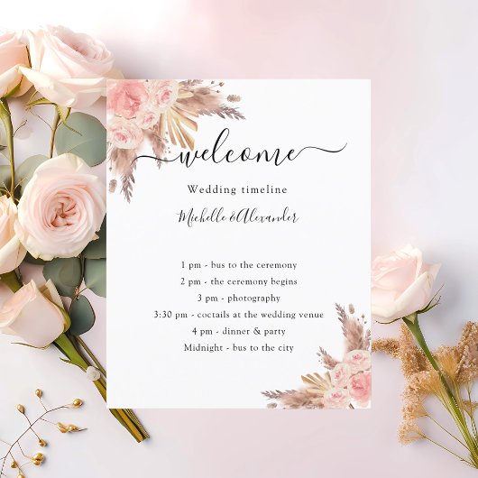 Roos floral blush pampas