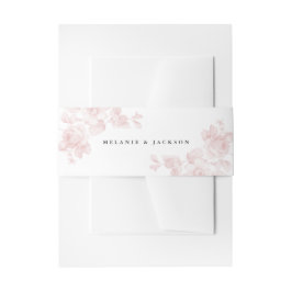 Roos Floral Blush Pink Wedding Uitnodigingen Wikkel