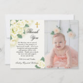 Roos Floral Bouquet Baptism Foto bedankt (Voorkant)