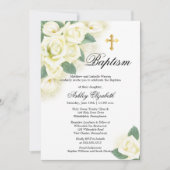 Roos Floral Bouquet Baptism Uitnodiging (Voorkant)