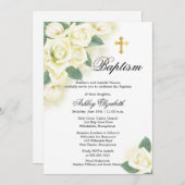 Roos Floral Bouquet Baptism Uitnodiging (Voorkant / Achterkant)