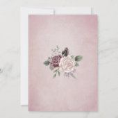 Roos Floral Bouquet Roze Kaart (Achterkant)