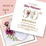 Roos Floral C 90th Birthday Party Kaart<br><div class="desc">Organiseer de perfecte viering op de 90ste verjaardag met dit elegante roos floral monogram C dat aan de achterkant staat voor de namen van verjaardagsmeisjes,  te beginnen met de letter C. Elegant floral numerals worden gebruikt in de uitnodiging om het feestelijke tijdperk te accentueren.</div>