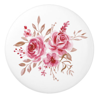 Roos Floral Ceramic Pull Keramische Knop