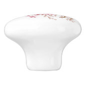 Roos Floral Ceramic Pull Keramische Knop (Zijkant)