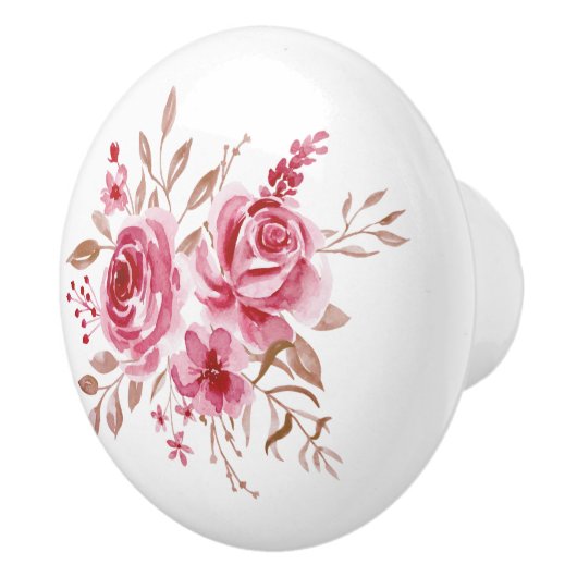 Roos Floral Ceramic Pull Keramische Knop (Rechts)