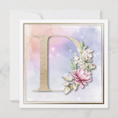 Roos Floral D 90th Birthday Party Invitation Kaart (Achterkant)