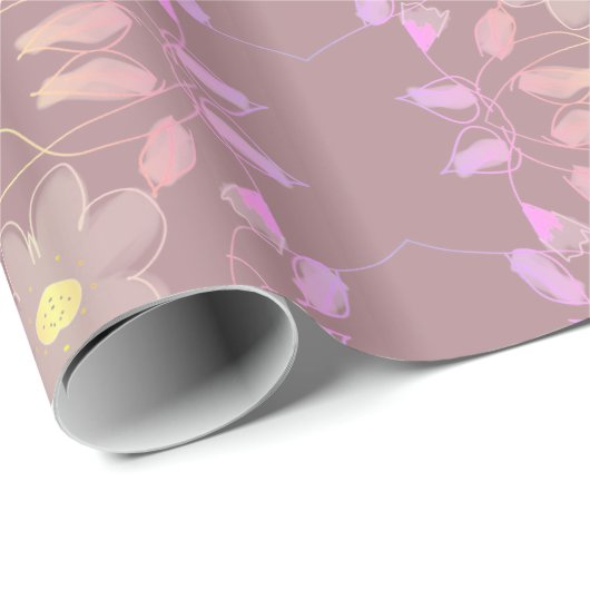 Roos Floral Designer Gift Wrap Cadeaupapier (Rol Hoek)