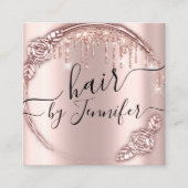 Roos Floral Drift 6 Punch Hair Lash Wax Makeup Vierkante Visitekaartje (Voorkant)