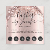 Roos Floral Drift 6 Punch Hair Lash Wax Makeup Vierkante Visitekaartje (Achterkant)
