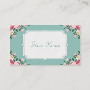  Roos Floral Dusty Blauwgroen Visitekaartje