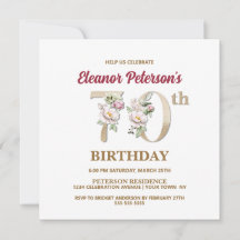 Roos Floral E 70th Birthday Party