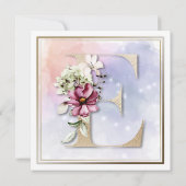 Roos Floral E 80th Birthday Party Kaart (Achterkant)