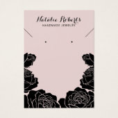 Roos Floral Earring Ketting Jewelry Display Visitekaartje (Voorkant)