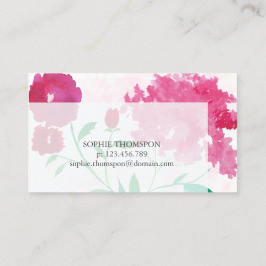 Roos floral elegant visitekaartje (Achterkant)