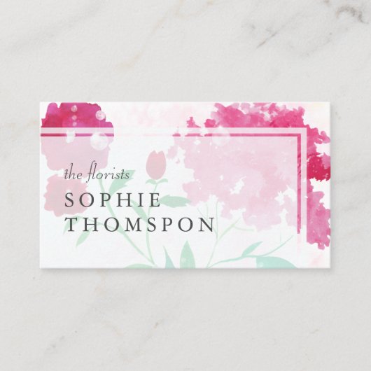 Roos floral elegant visitekaartje (Voorkant)