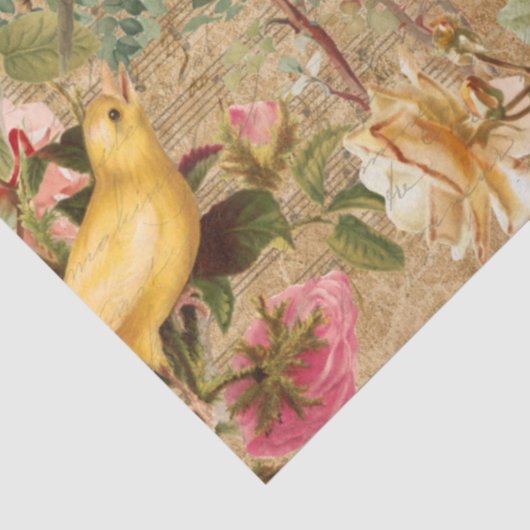  Roos Floral Ephemera Franse ontkoppeling Tiss Tissuepapier (Detail)