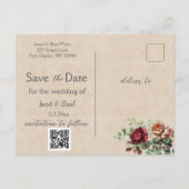 Roos Floral Eucalyptus Bewaar de datumfoto Briefkaart (Achterkant)
