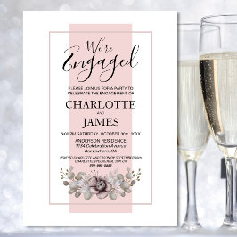 Roos Floral Eucalyptus Engagement Party Kaart