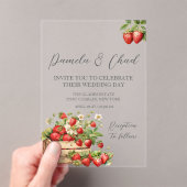 Roos Floral Eucalyptus Wedding Acryl Uitnodigingen (Insitu (Draagbaar))