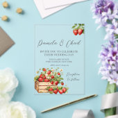 Roos Floral Eucalyptus Wedding Acryl Uitnodigingen (Insitu (Huwelijk))