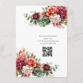 Roos Floral Eucalyptus Wedding Informatiekaartje (Achterkant)