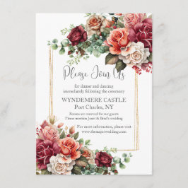 Roos Floral Eucalyptus Wedding Informatiekaartje