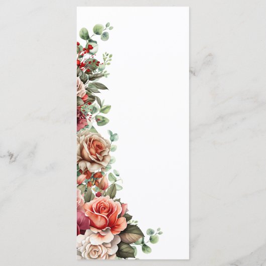 Roos Floral Eucalyptus Wedding Menu (Achterkant)