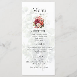 Roos Floral Eucalyptus Wedding Menu