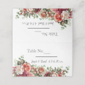 Roos Floral Eucalyptus Wedding Plaatskaartje (Buitenkant ongevouwen)