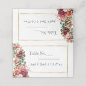 Roos Floral Eucalyptus Wedding Plaatskaartje (Buitenkant ongevouwen)